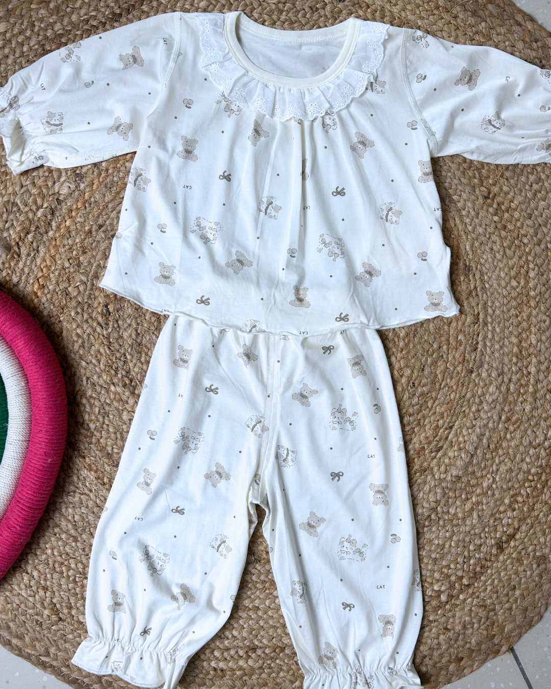 Lace Collar Cotton Lounge Set
