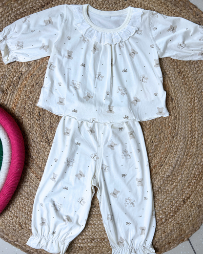 Lace Collar Cotton Lounge Set