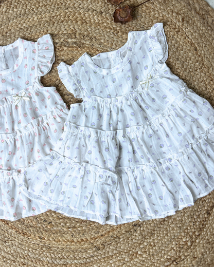 Premium Cotton Tiered Ruffle Dress Sleepwear