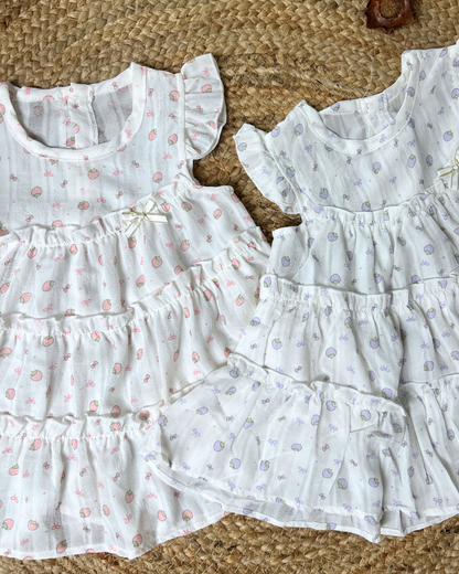 Premium Cotton Tiered Ruffle Dress Sleepwear