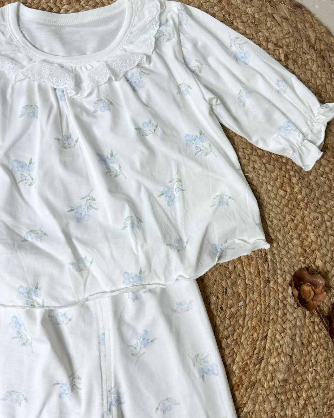 Lace Collar Cotton Lounge Set