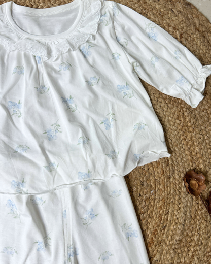 Lace Collar Cotton Lounge Set