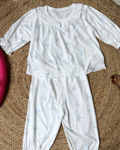 Lace Collar Cotton Lounge Set