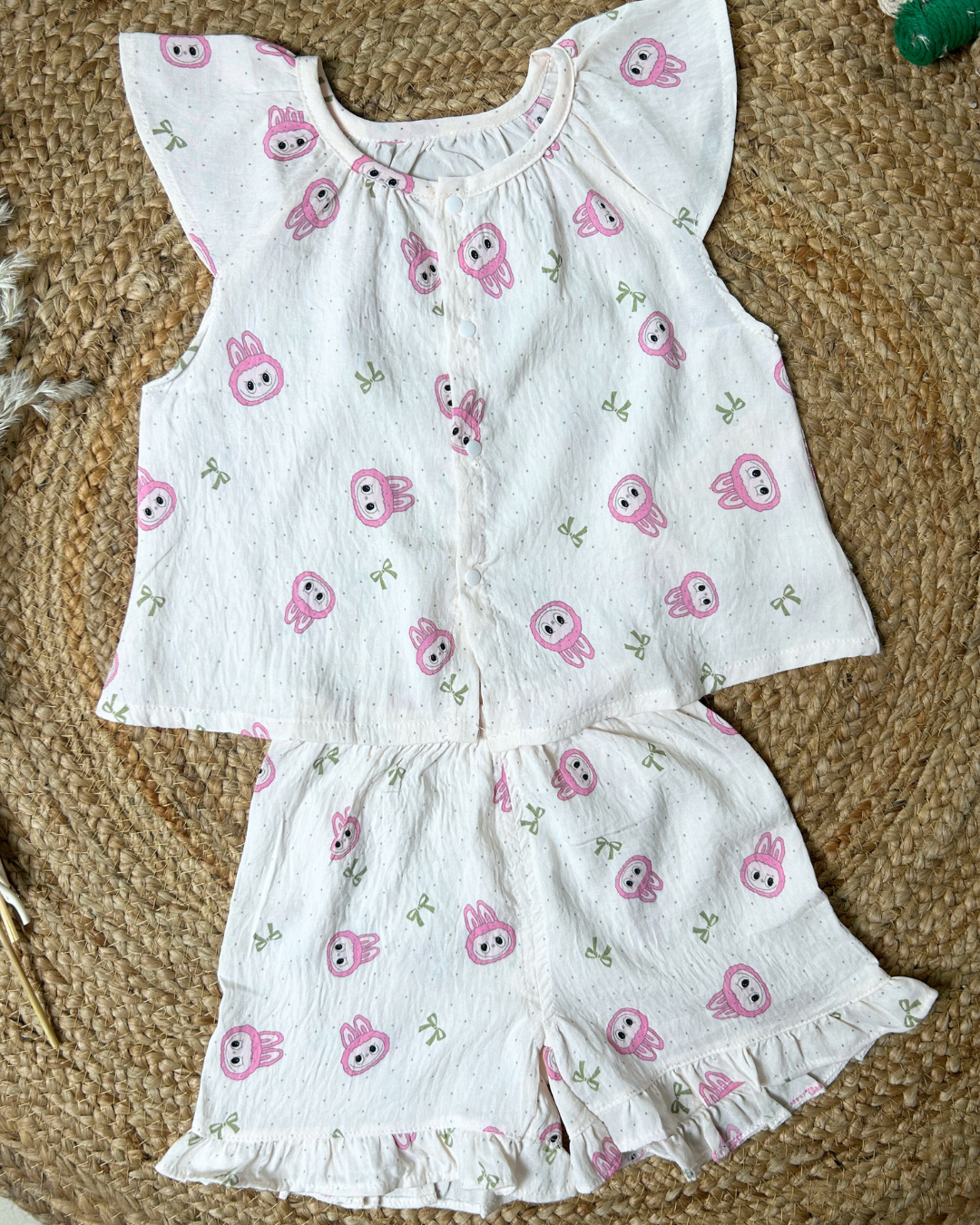 Cotton Muslin Bunny Print Co-ord Sleepwear Set