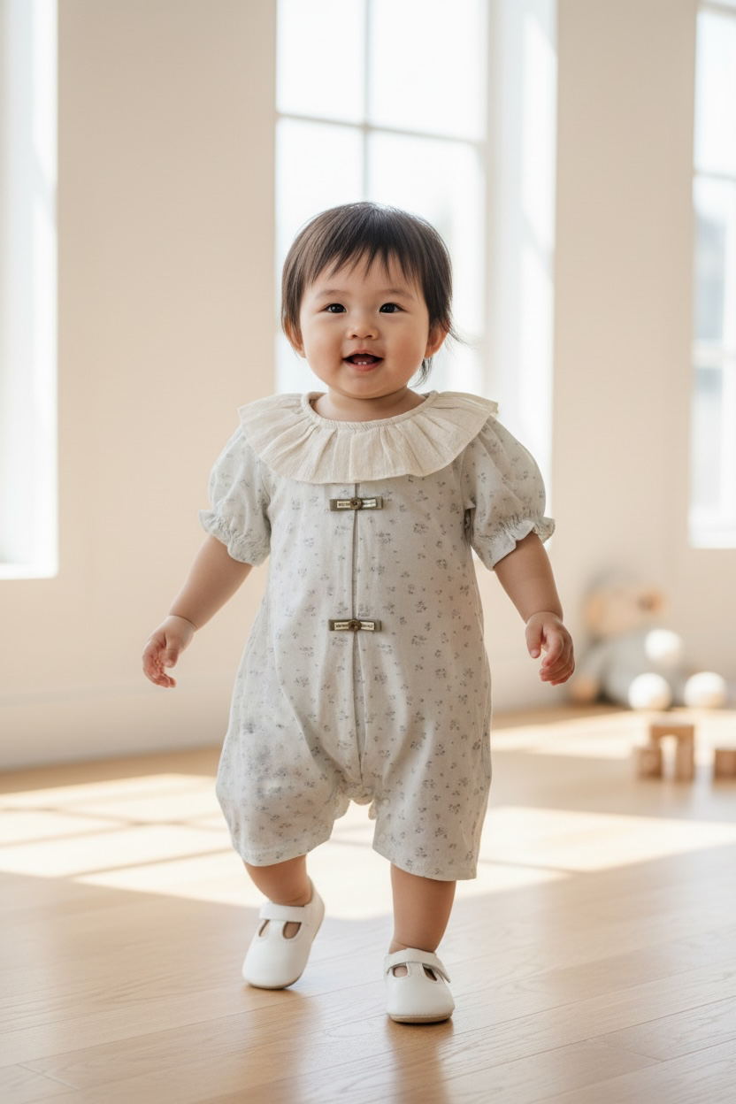 Premium Cotton Peter Pan Collar Romper