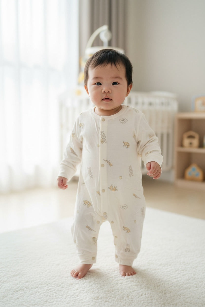 Organic Cotton Full Sleeve Sleepsuit – Baby Essentials Print