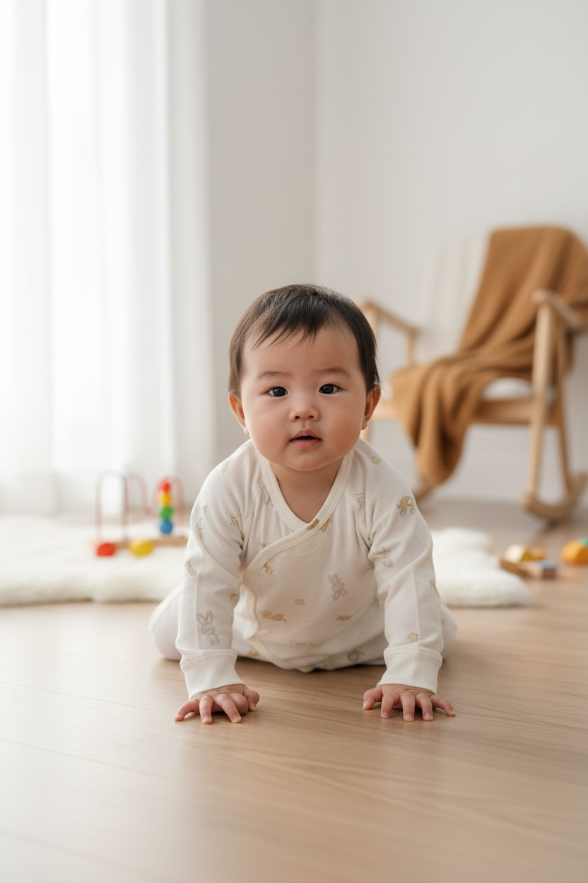 Organic Cotton Kimono Wrap Sleepsuit – Bunny & Baby Essentials Print