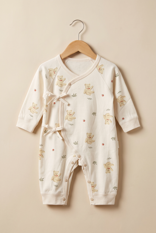 Teddy Bear Garden Wrap Baby Winter Romper