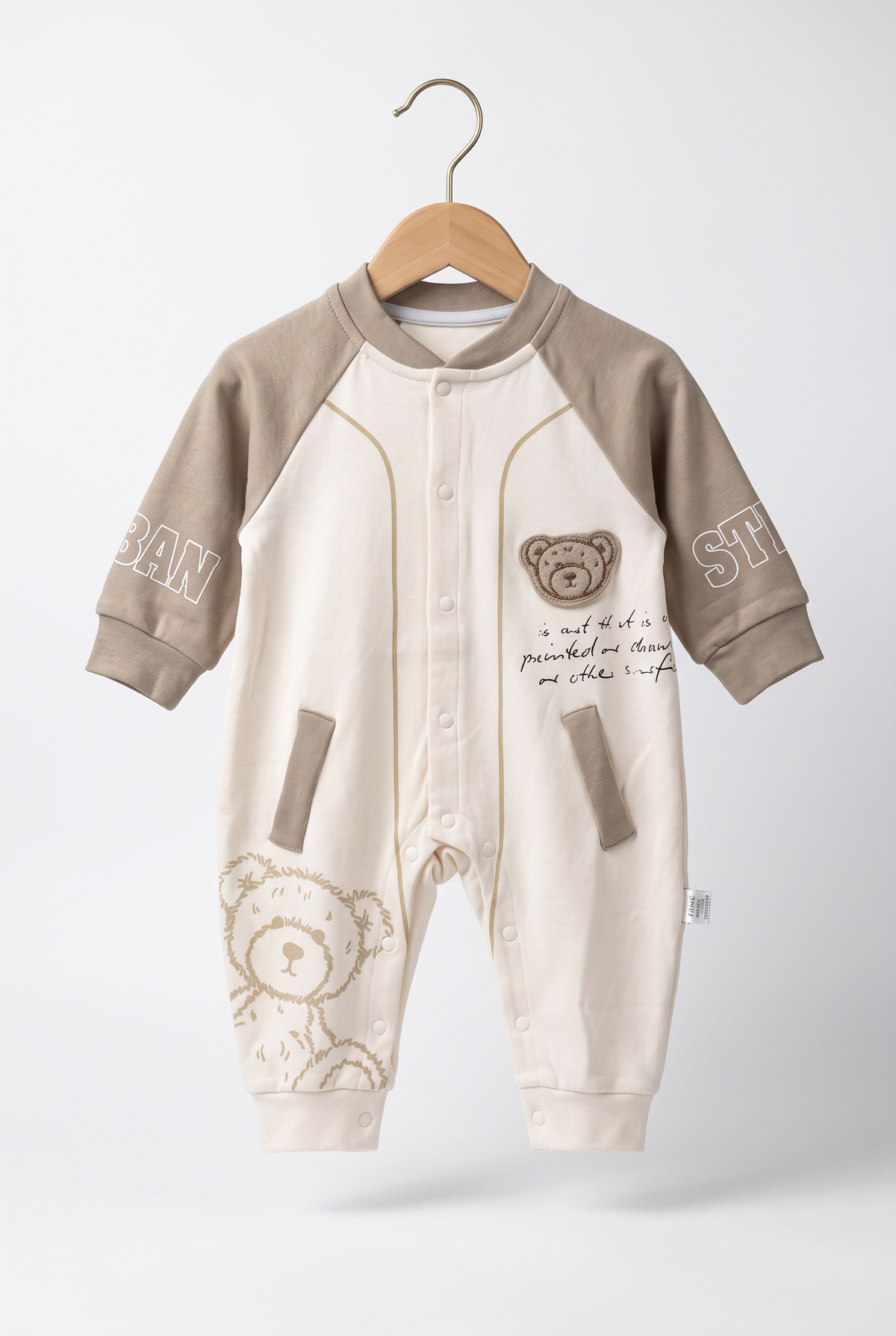 Teddy Varsity Full-Sleeve Winter Romper