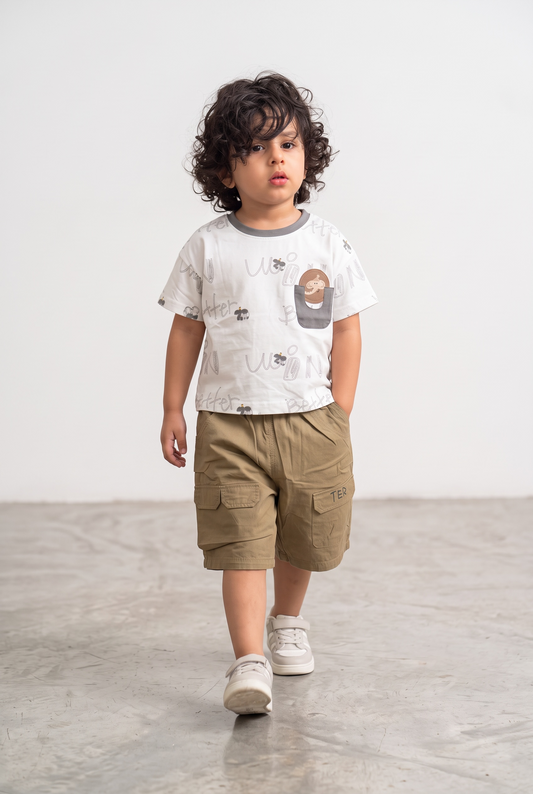 Boys Graphic T-Shirt & Cargo Shorts Set