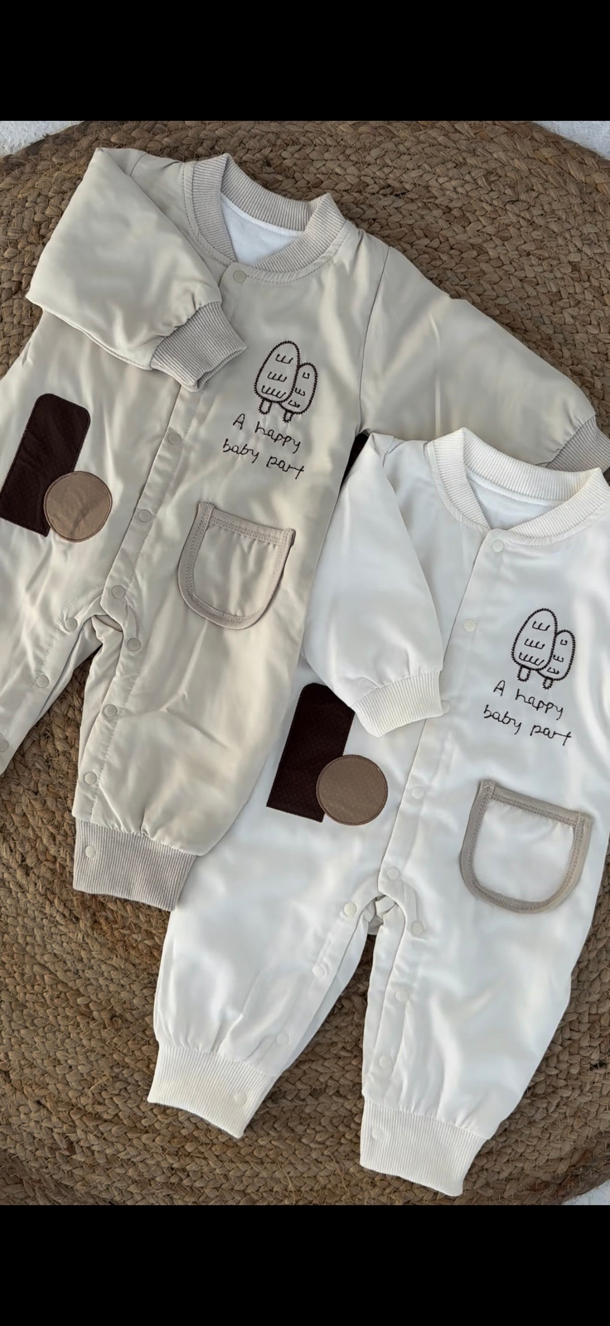 Happy Quilted Winter Pocket Romper