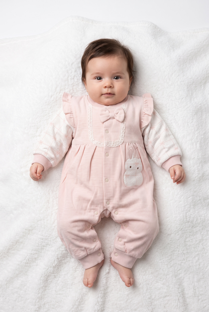 Bow & Bear Ribbed Winter Romper