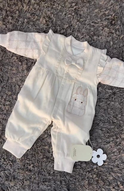 Bow & Bear Ribbed Winter Romper