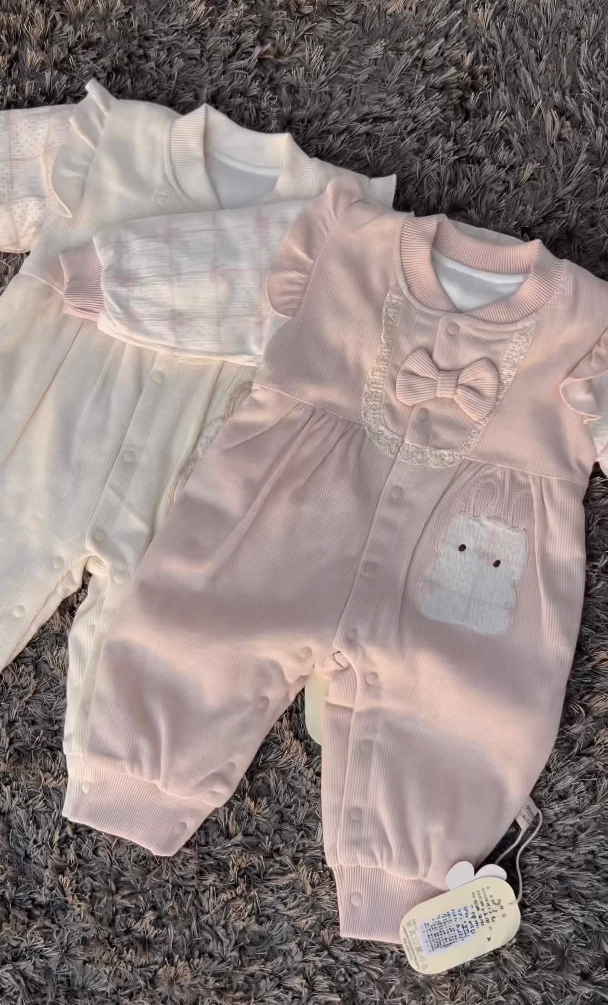 Bow & Bear Ribbed Winter Romper