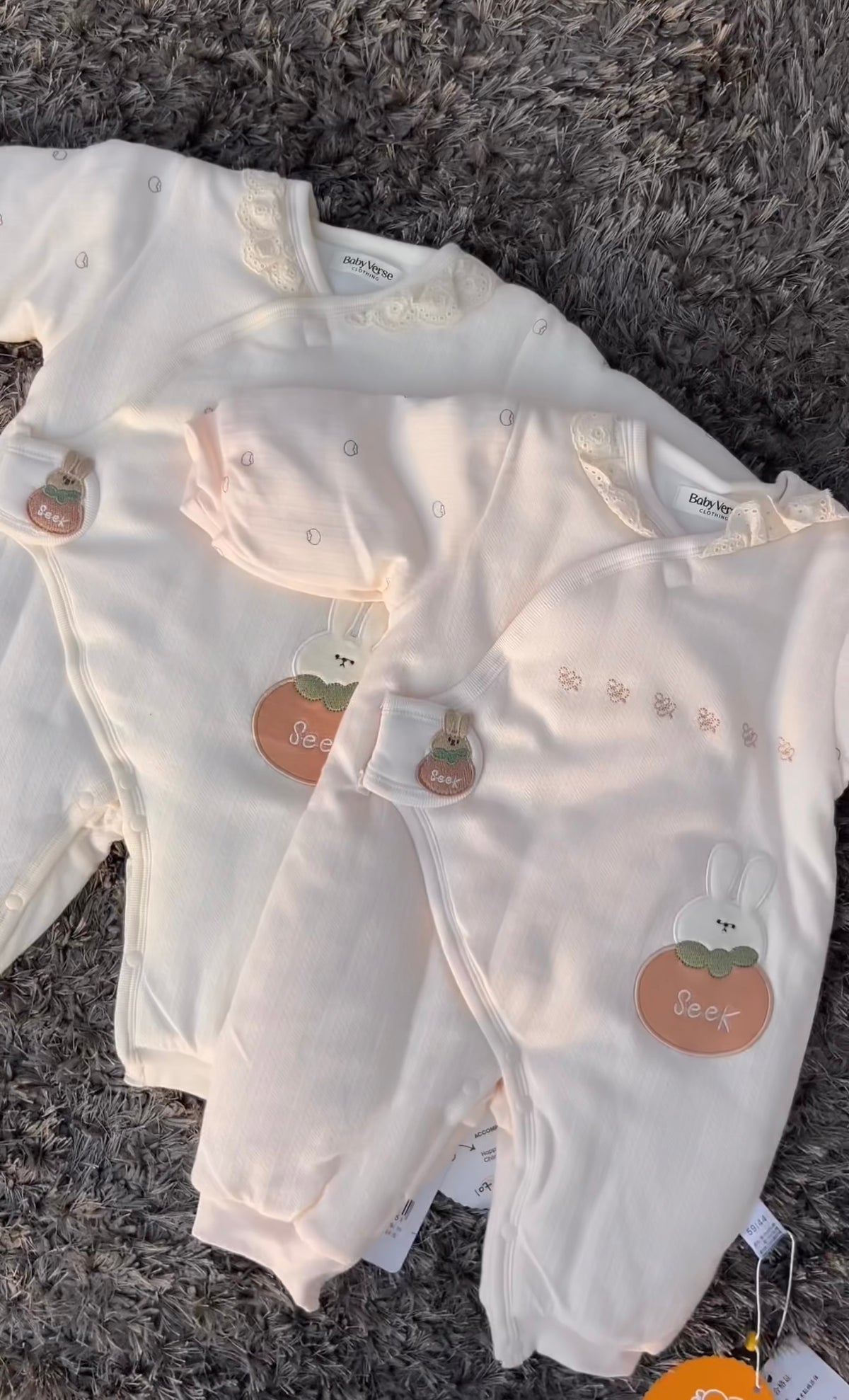 Bunny Seek Embroidered Winter Romper