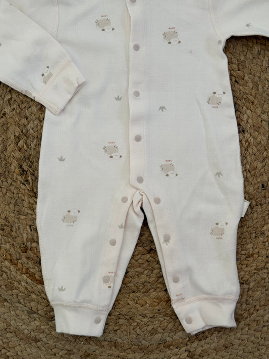 Little Lamb Printed Baby Winter Romper