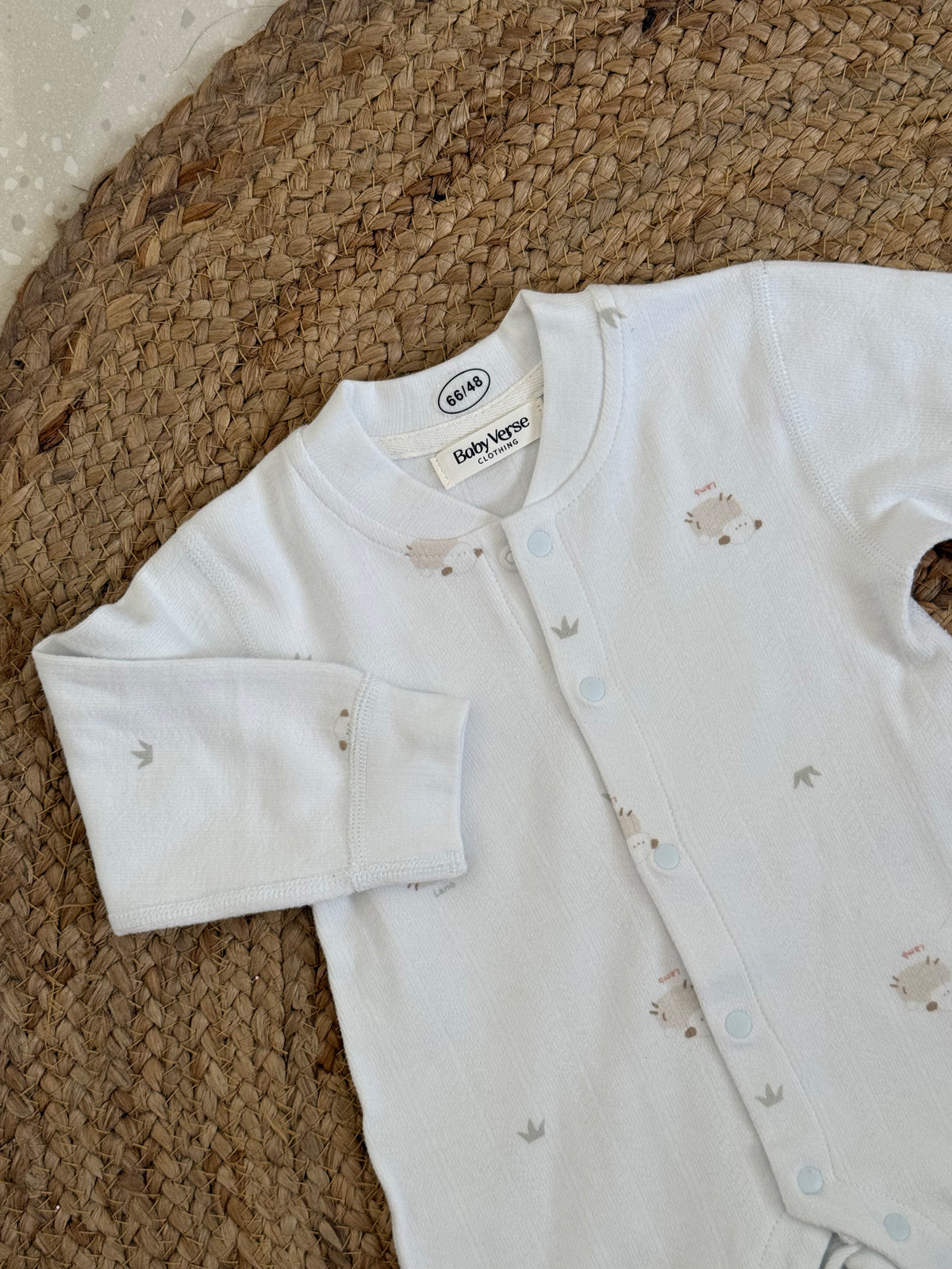 Little Lamb Printed Baby Winter Romper
