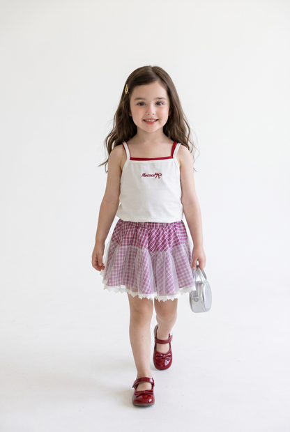 Gingham Twirl Skirt Set