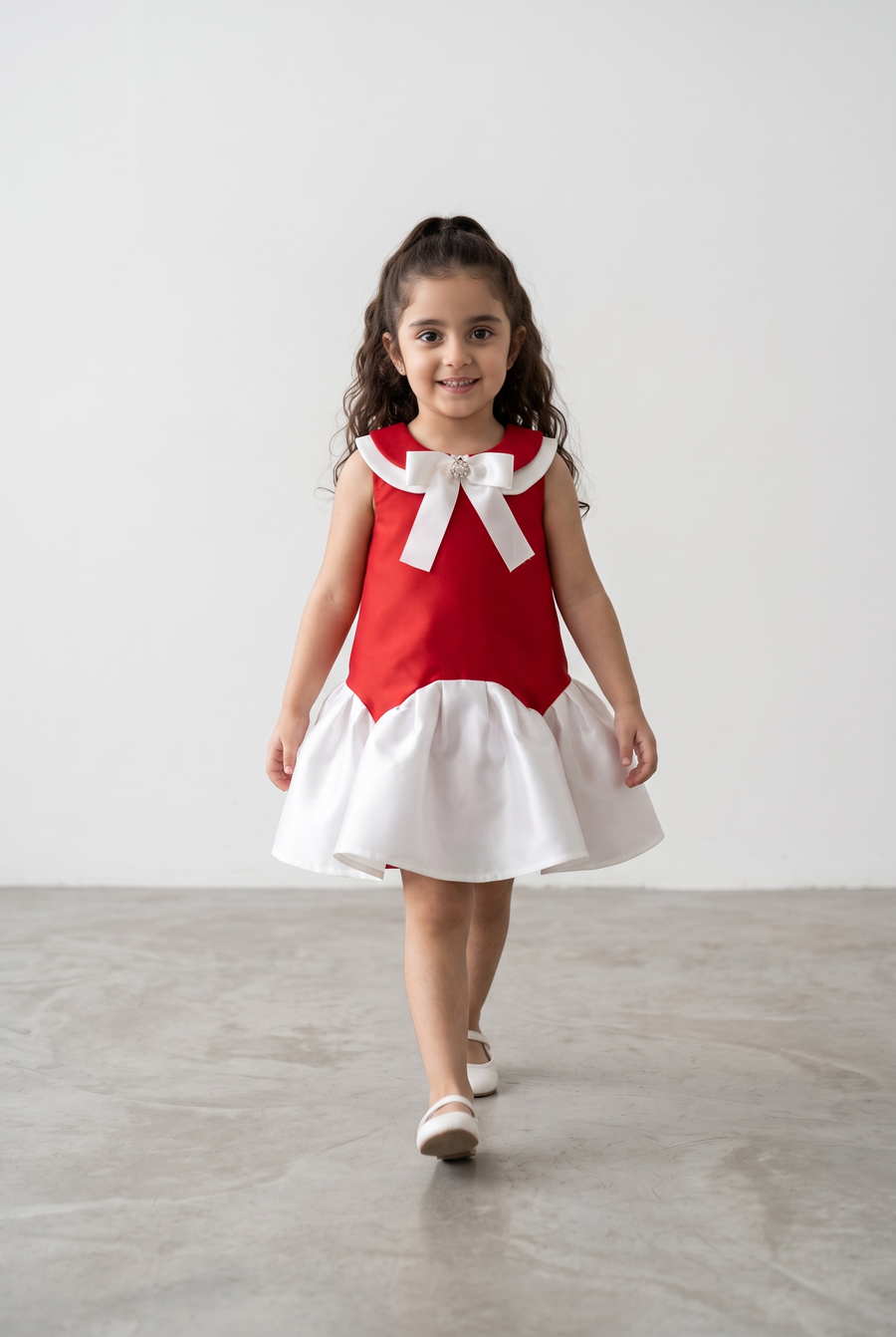 Satin Bow Party Dress for Girls