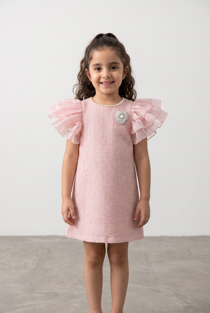 Pearl Blossom Tweed Dress