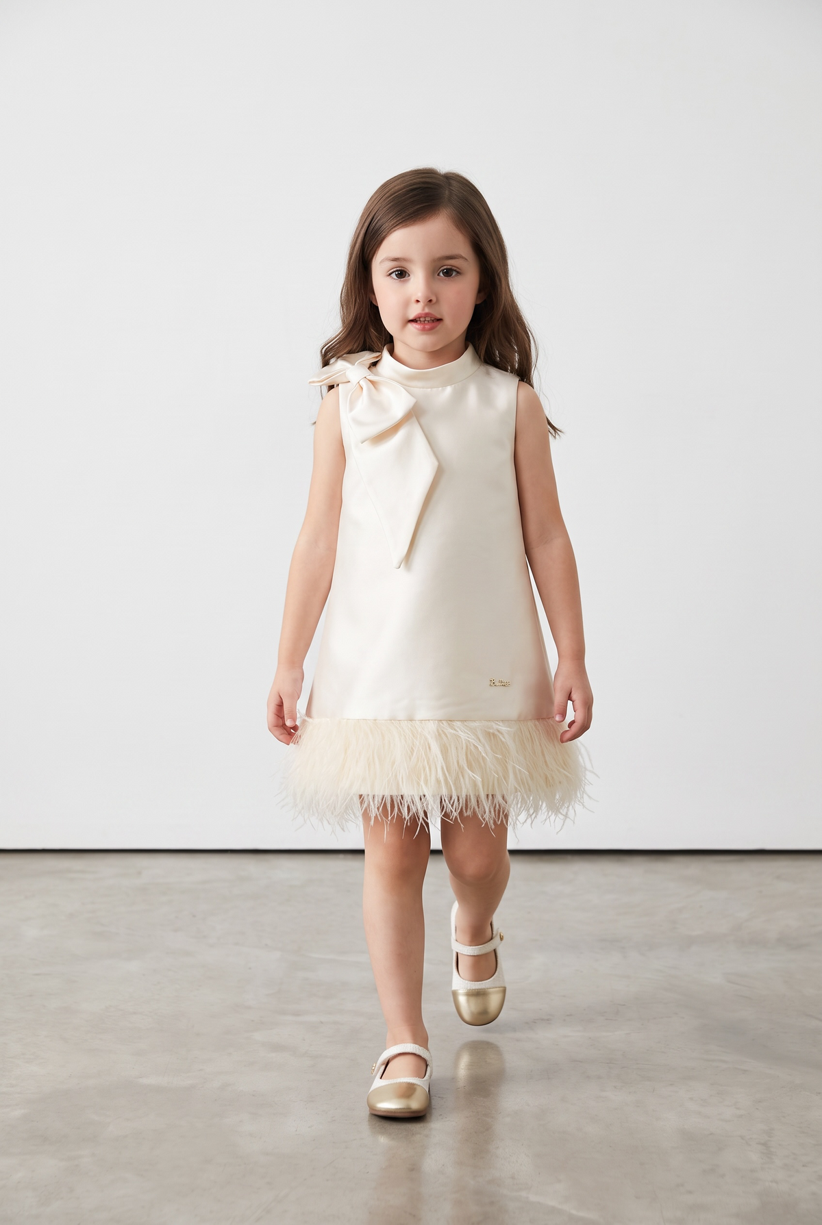 Ivory Elegance Bow Dress