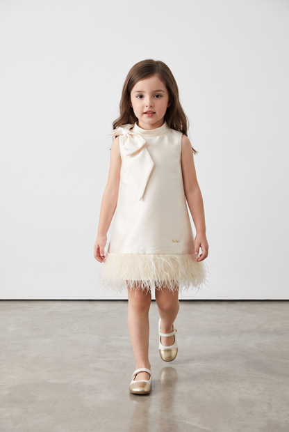 Ivory Elegance Bow Dress