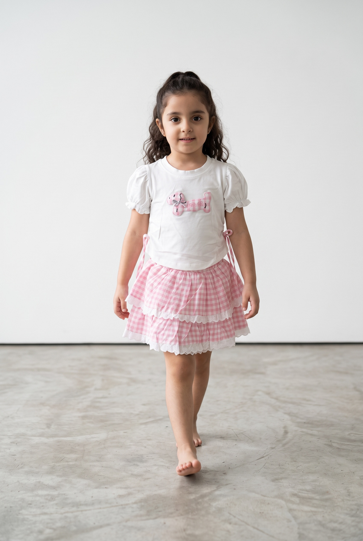 Gingham Layered Skirt Set