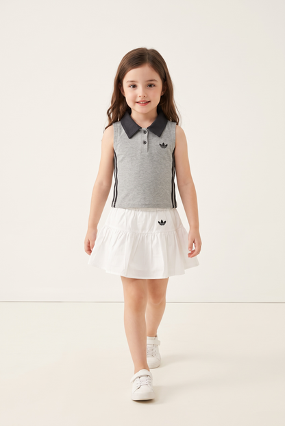 Sporty Polo Skirt Set