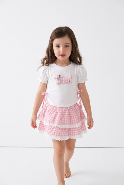 Gingham Layered Skirt Set
