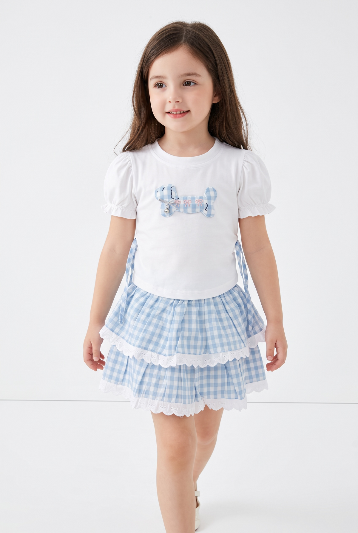 Gingham Layered Skirt Set