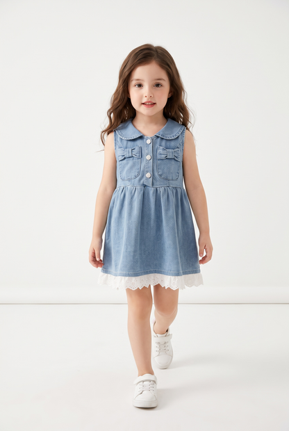 Denim Lace Charm Dress