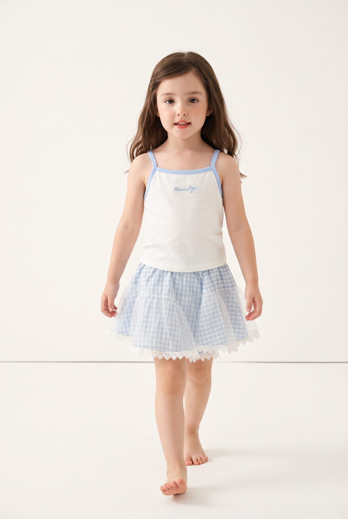 Gingham Twirl Skirt Set