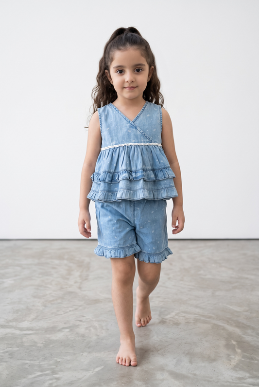 Ruffle Denim Dream Co-Ord Set