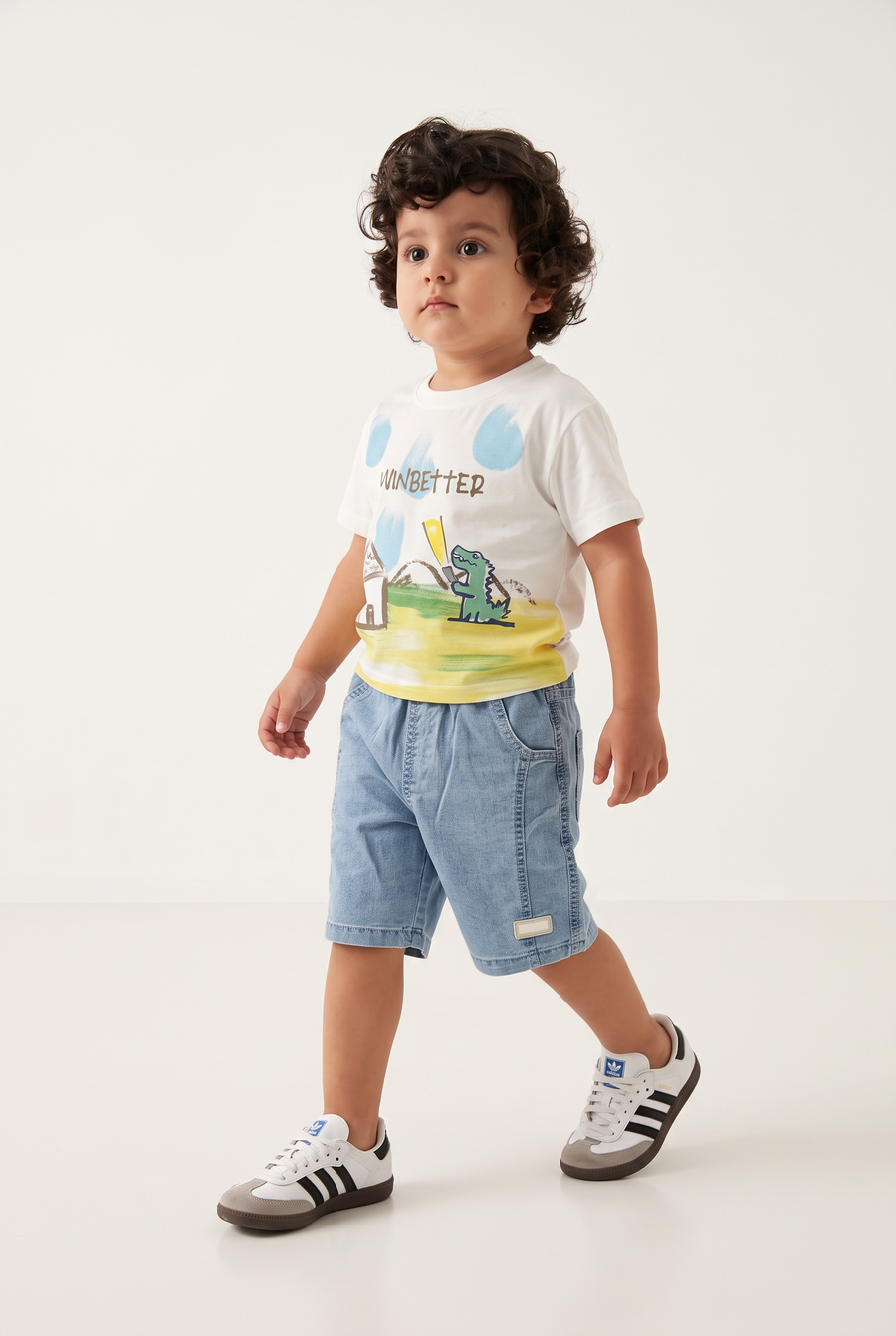 Little Explorer Denim Shorts Set