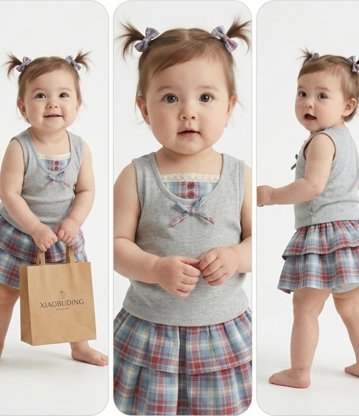 Baby Plaid Ruffle Set
