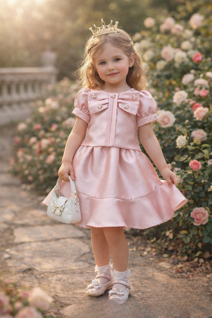 Princess Pearl Bow Party Dress