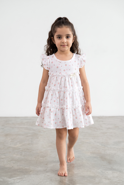 Premium Cotton Tiered Ruffle Dress Sleepwear