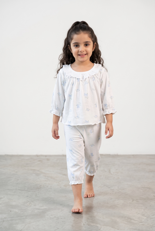 Lace Collar Cotton Lounge Set