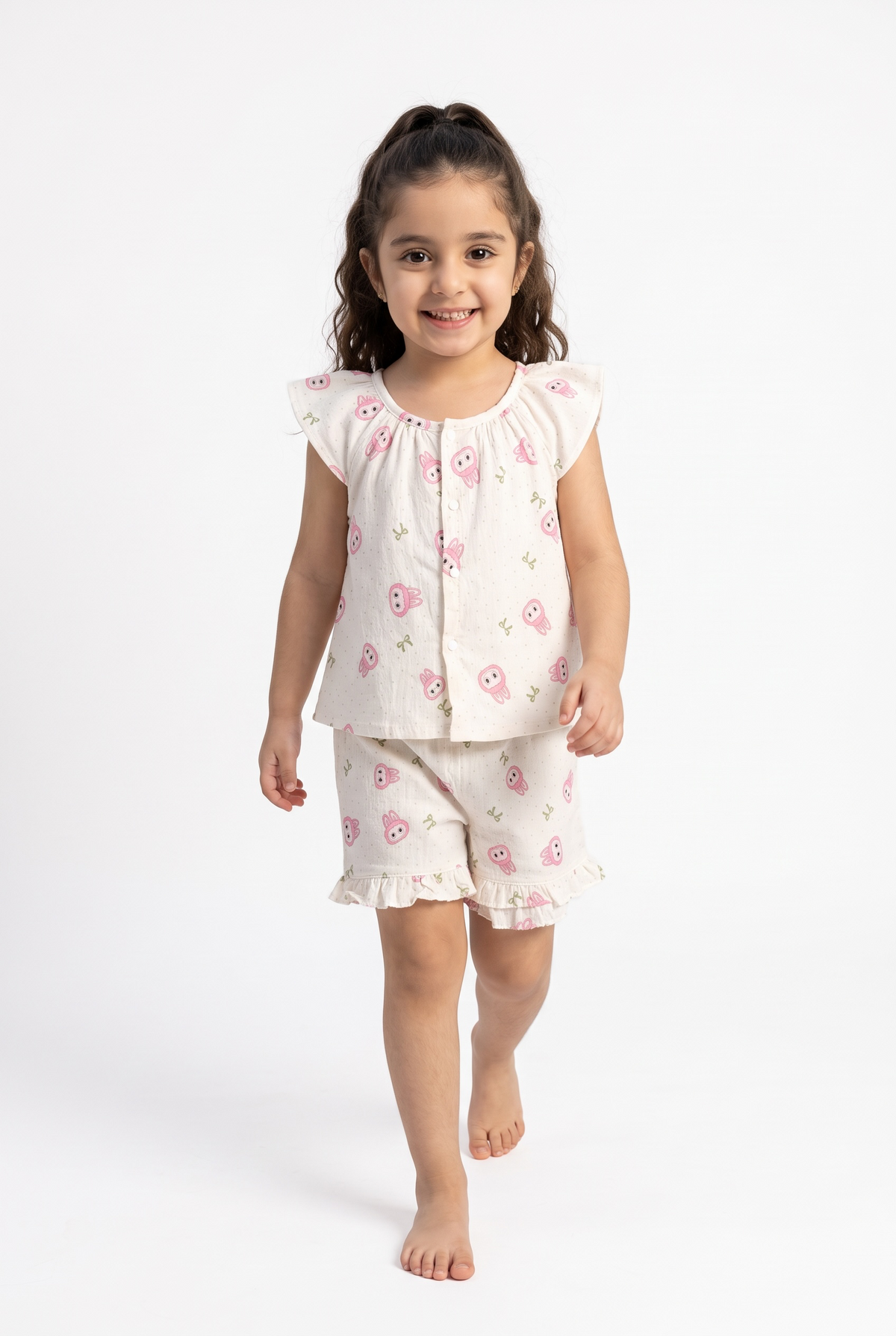 Cotton Muslin Bunny Print Co-ord Sleepwear Set