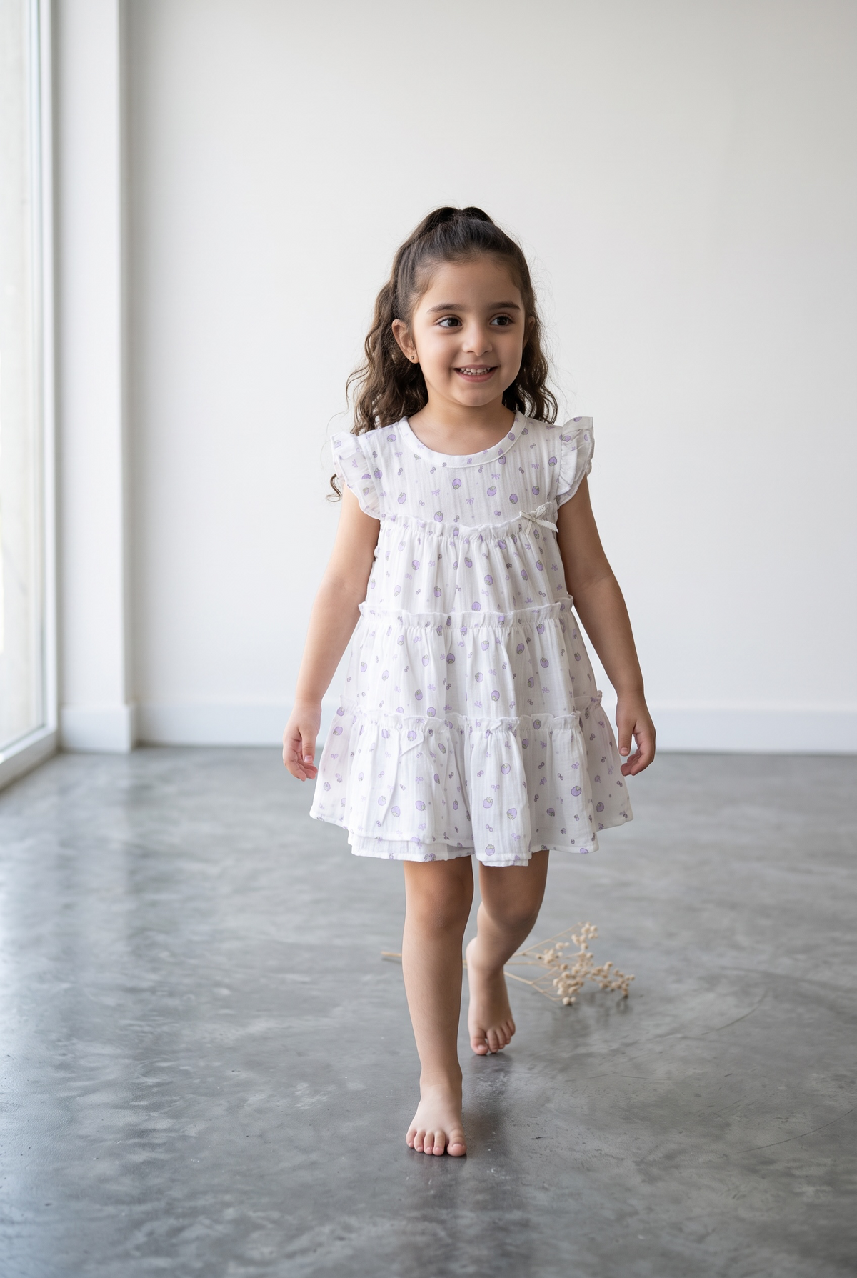 Premium Cotton Tiered Ruffle Dress Sleepwear