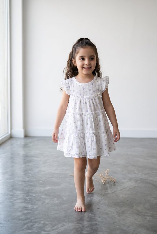Premium Cotton Tiered Ruffle Dress Sleepwear